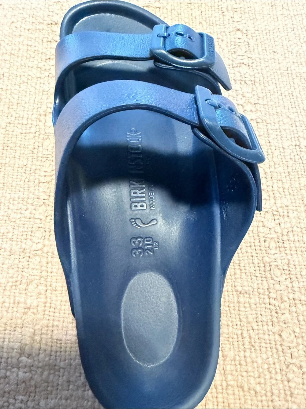 Birkenstock Kids Navy Double Buckle EVA Sandals
